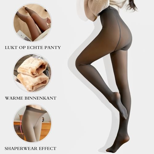 GTETKDE Women Warm Fleece Translucent Pantyhose Tights, Fake Translucent Fleece Winter Thermal Pantyhose for Women3
