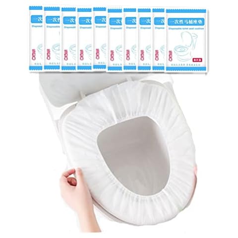 Disposable Non-woven Toilet Pad Water Proof Toilet Cover Portable Travel Hotel Toilet Seat Cover 10 Pieces (white) Cover