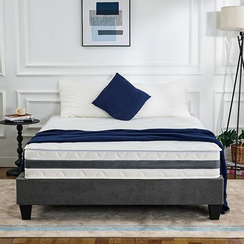 EGO HOME Colchón de 160 x 200 cm con 7 Zonas ergonómicas de muelles ensacados, 160 x 200 cm, Altura 23 cm, colchón de muelles con Espuma de Confort y Funda de Microfibra para niños y Adultos, dureza
