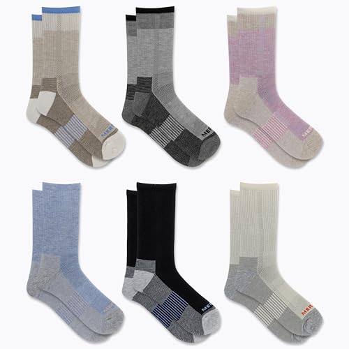 Merrell Unisex Recycled Cushion Low Cut Sock 6 Pair Pack, Gray Assorted, S/M2