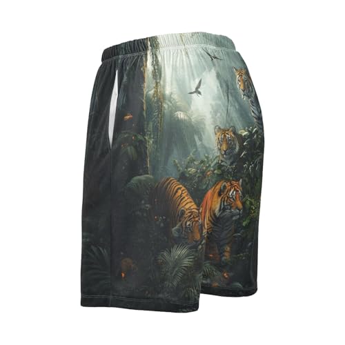 Men's Pajama Bottoms, Tigers Pajamas Shorts Short Sleep Pants Lounge Wear Sleepwear Pjs3