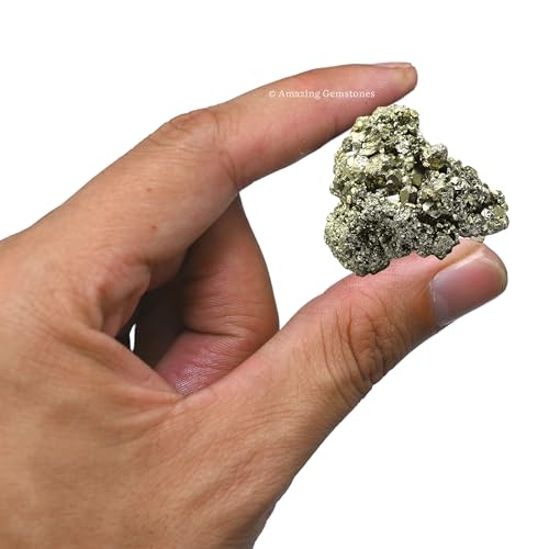Image of Amazing Gemstone 2 Pieces Pyrite Raw Crystals and Healing Stones, Natural Rocks for Tumbling and DIY Raw Stones and Crystals