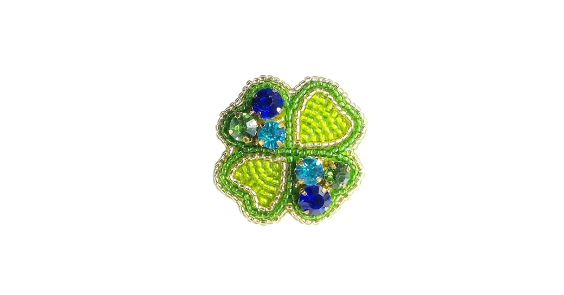 葉の形状 ブローチ 緑色ビーズ付き 一点もの！】ビーズ刺繍 糸刺繍 葉っぱのブローチ ブローチ うち