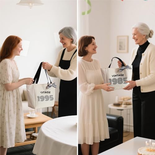 Image of Vavabox 40th Birthday Gifts Women, Unique 40 Years Old Tote Bag, Vintage 1986 Handbag Gifts for Women Mom Wife Friend