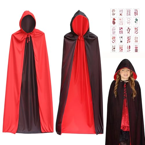Halloween Umhang Kinder, Vampir Umhang Kinder, Vampir Kostüm Mädchen, Halloween Umhang Kinder, Vampirumhang Kinder 140cm Für Kinder Karneval Halloween