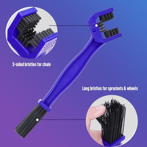Image of iWagon- 3 Pcs Bike Chain Cleaner Car Tyre Cleaning Wheel Tire Rim Scrub Brush,Chain Brush Wash Useful Car Truck Motorcycle Bike Washing Cleaning Tool
