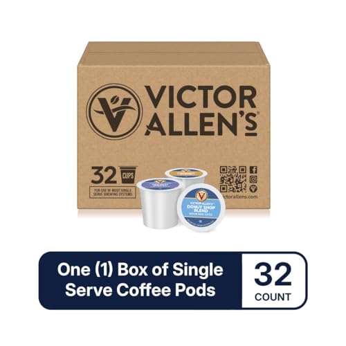 Image of Victor Allen's Coffee Variety Pack (Morning Blend, Donut Shop Blend, and French Roast), 32 Count, Single Serve Coffee Pods for Keurig K-Cup Brewers