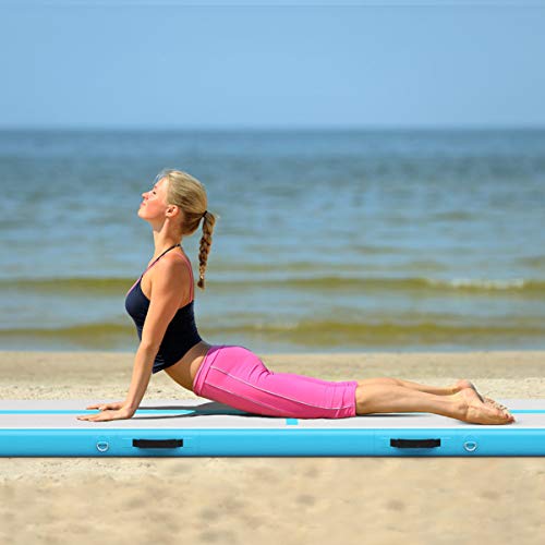 COSTWAY 450cm Gymnastiekmat met 15cm Dikte, Opblaasbare Gymnastiekmat Lucht vallende baan, Tuimelbaan Lucht Mat met… - Image 3