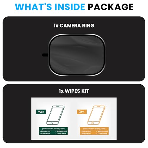 Image of ArmourPro Camera Lens Protector Tempered Glass for Oppo F33 (6.57 Inches) Tough HD Individual Aluminum Alloy Rings 9H Camera Cover, Scratch-Resistant,Camera Rings Protection| Black, 1 Pack