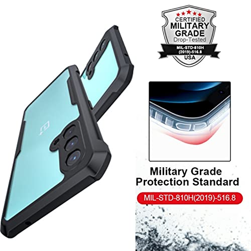 Image of RIGGEAR Xundd Back Cover Case for OnePlus Nord CE 5G (Armor|PC and TPU|Black|Clear)