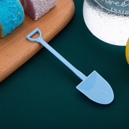 カラフル 使い捨て シェイプ スプーン プラスチック アイスクリーム デザート プリン ミニ シャベル ヨーグルト スプーン シュガー シャベル (簡易包装で1000個入り,ブルー)