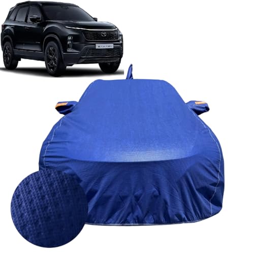 Image of Car Cover for Tata Safari (2021-2026) | 100% Waterproof Cover with Antenna & Reflective Mirror Pockets | Dustproof, Scratchproof, Heatproof Safari Car Cover |Soft Cotton Lining| Blue