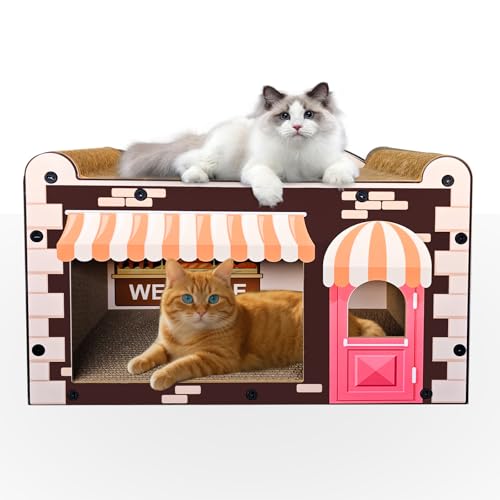 Grande maison pour chat double couche en carton robuste facile à monter - 2