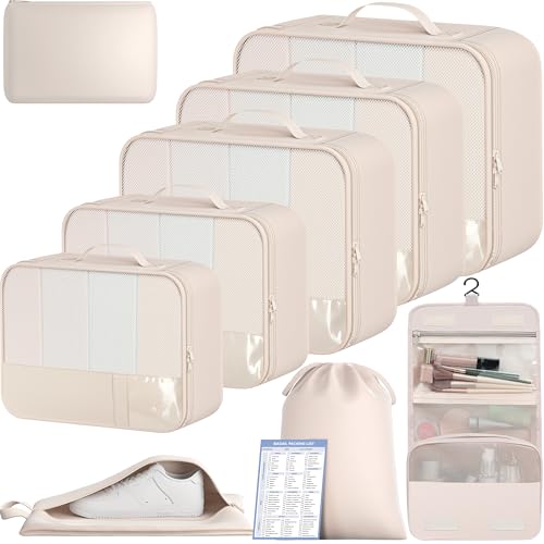 BAGAIL 9 Set Packing Cubes Luggage Packing Organizers for Travel