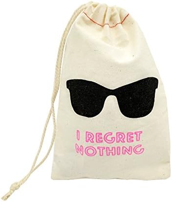 Sanrich 20pcs Wedding Favor Cotton Bags With Drawstring 4x6'' Hangover Recovery Kit I Regret Nothing Bag Eyeglass Pouch Bags For Bachelorette Party(4x6'')