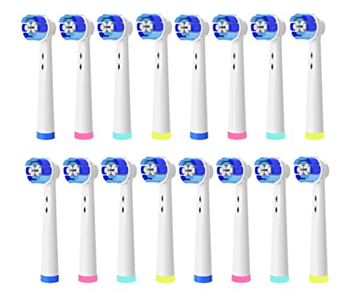 16er Aufsteckbürsten Kompatibel mit Oral B Elektrische Zahnbürste, Weiße Ersatzbürsten passend für Precision clean, Pro1000/2000/3000/5000/Vitality und mehre Cover