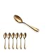 Berglander Mini cuillère en acier inoxydable titane plaqué or, cuillères à café, cuillère à crème glacée, cuillère à moka dorée, paquet de 6