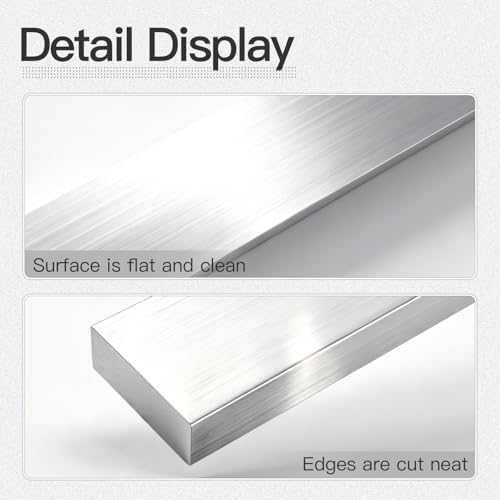 Image of 2PCS 1 /2 inch Thick x 1 inch Wide 12 inch Long 6061 Aluminum Flat Bar, T6511 Mill Stock Solid Square Aluminum Bar for Industrial, DIY and Fabrication
