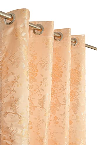 Image of FRESH FROM LOOM Floral Room Darkening Window Curtains 6 Feet,High Tenacity Yarn Polyester Weaved Rod Pocket Curtains,Screens for Home Office,Living Room Bedroom,Dust Repellent(Gold,6ft,2pc)