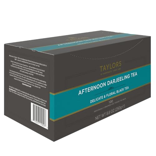 Image of Taylors of Harrogate Afternoon Darjeeling, Black Tea, Individually Wrapped Bags 100 Count (Pack of 1), Delicate, Sweet & Floral, Caffeinated, Enjoy Hot or Iced, 100 Teabags