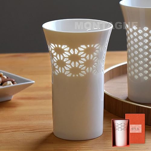 ほたるタンブラー シングル 260ml 透かし彫り 陶器 ビアグラス 箱入り 酒器 湯のみ ビール ハイボール グラス 和 ギフト プレゼント おしゃれ (華)