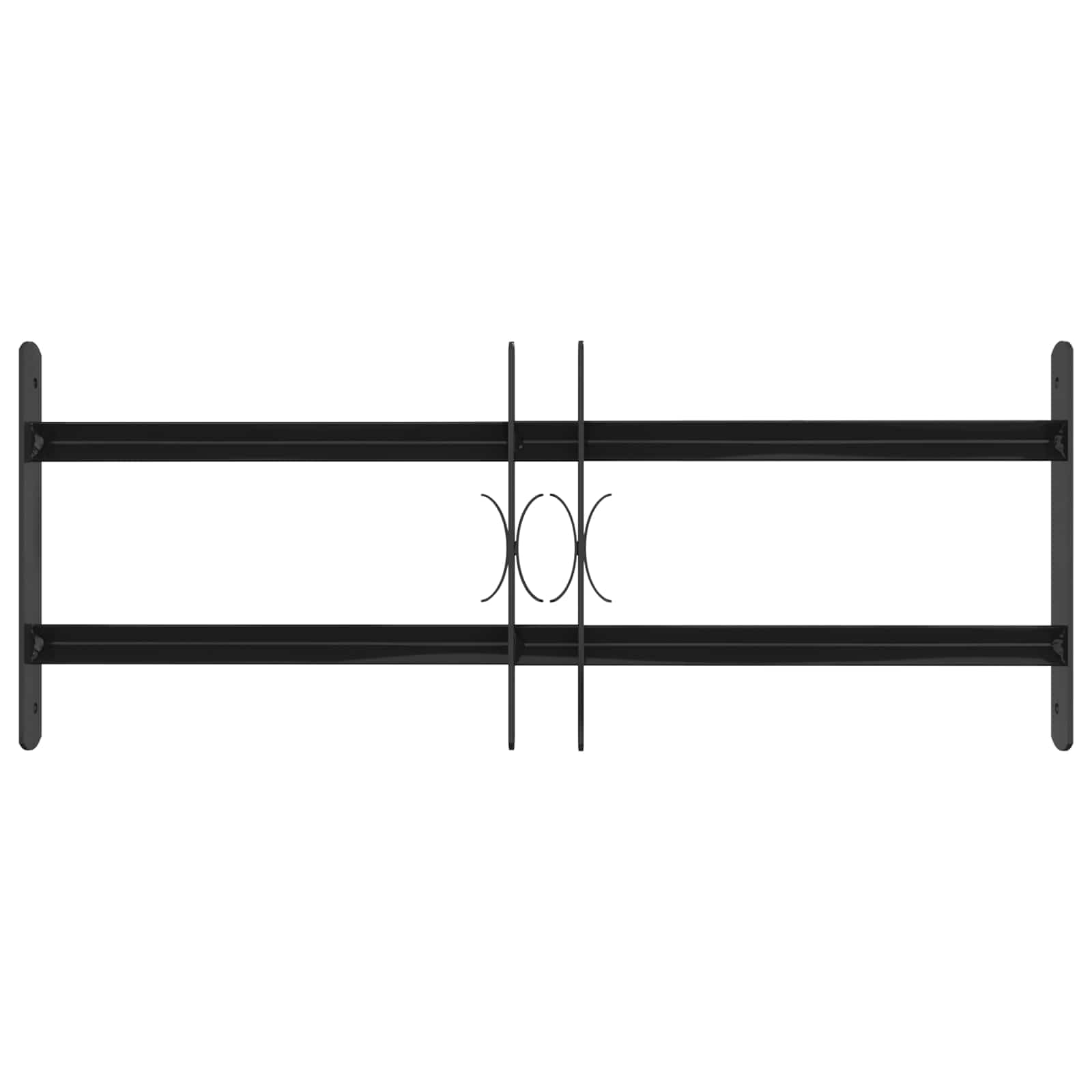 Fenstergitter Schwarz 76 x 30 cm Pulverbeschichteter Stahl,3.16kg,42020558