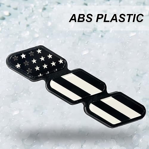 Image of CONGCONG Tri-Color Emblem Grille Fender Hood Side Skirt Bumper Side Mirror Dashboard Accessories Fit for Toyota Tacoma 4Runner Tundra Rav4 Various Automobiles Flat Area.(American Flag Black)