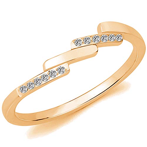 Jude Jewelers Stainless Steel Stackable Eternity Wedding Band Promise Anniversary Statement Ring (Rose Gold, 7)