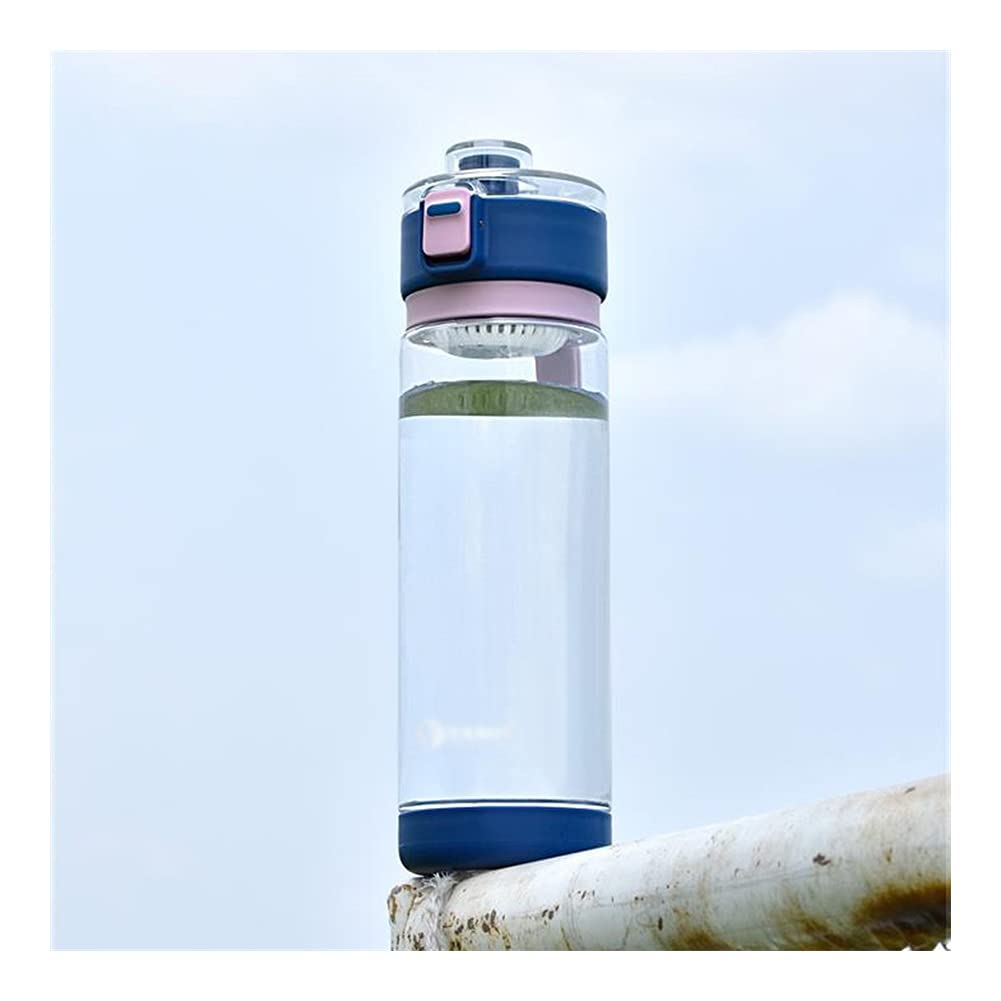 Sportflasche, Sportflasche, Wasserflasche, Kunststoff, mit Klappdeckel, abnehmbares Sieb für Outdoor-Sport, Büro, Laufen, Wasserflaschen (Farbe : Blau 1) (Blau)