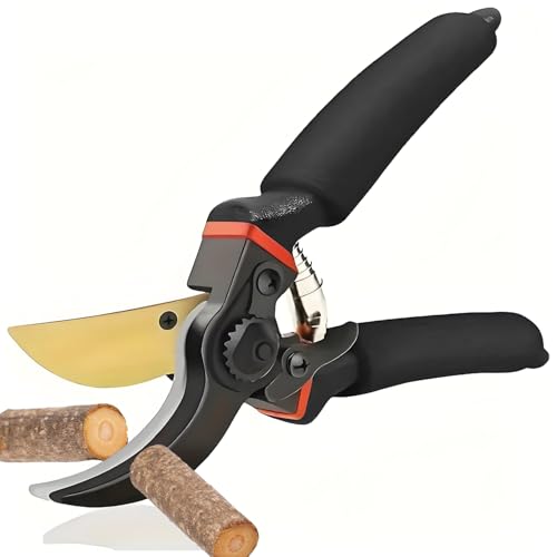 abzdfty 剪定バサミ 切れ味 SK5高炭素鋼刃 剪定ばさみ 剪定鋏 チタンコーティング 錆びにくい 枝切りバサミ 軽量化アルミハンドル 握りやすい 果樹 庭木 盆栽 庭園作業 ガーデニング 観葉植物