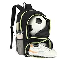 Szukastai Fußball Rucksack, Basketball Rucksack mit Ballfach & Schuhfach Leicht Sportrucksack Wasserfest Sportausrüstungstasche für Fußball, Volleyball, Basketball
