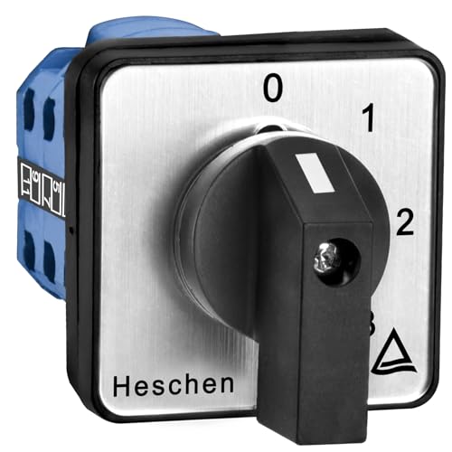 Heschen Universal Rotary Cam Selector Changeover Switch, LW28-20/0123.3, 660V 20A, 4 Position, 3 Phase, 12 Terminals, TUV