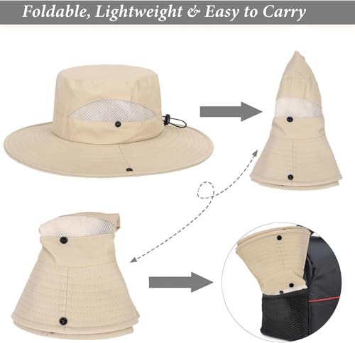 Kids-Breathable-Mesh-Bucket-Hat Wide Brim UV Protection Summer Outdoor Fishing Beach Sun Hat for Boys Girls 5-9 Years2