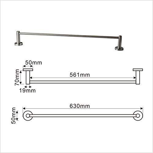 Premium Modern Single Towel Bar Rack W/Round Base (24 Inches)- Brushed Finish, Made From Stainless Steel, Water And Rust Proof, Wall Mounted, Easy To Install #TOP1