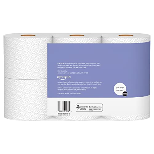 Amazon Basics 2-Ply Toilet Paper, 6 Rolls (Pack Of 5), 30 Rolls Total (Previously Solimo) #TOP1