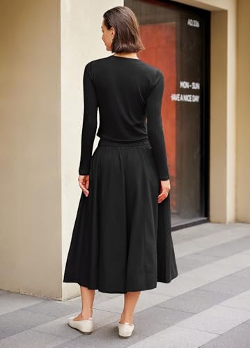 Image of Panadila Womens 2 Piece Lounge Sets Matching Vacation Outfits Ribbed Button Down Cardigan and Elastic Waist Skirt Sets