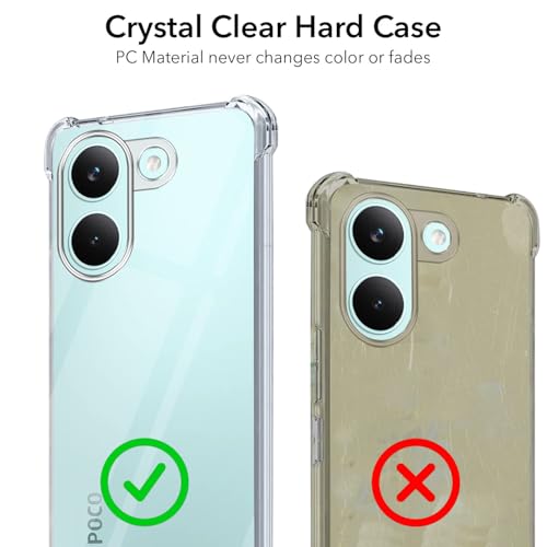 Image of Jkobi Shockproof Crystal-Clear Back Cover for Poco X8 Pro 5G (Anti Yellow Case | Drop & Camera Protection | Hard Polycarbonate)