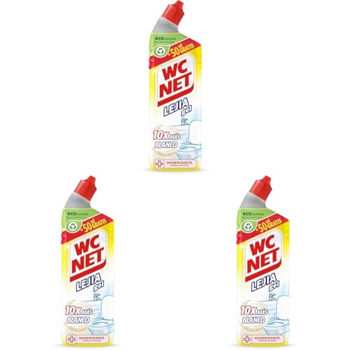 WC Net - Lejía Gel Lemon Fresh, Limpia, Higieniza Y Blanquea Inmediatamente, Estandar, 800 Mililitro (Paquete de 3)