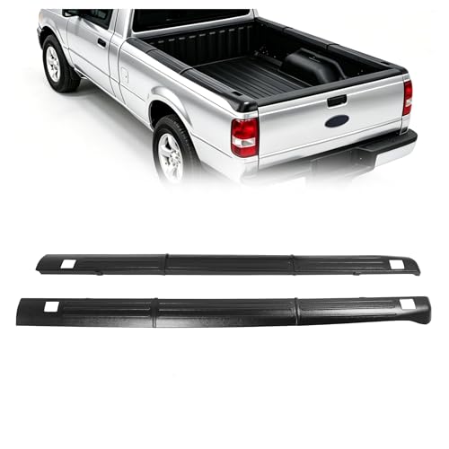 ALMULOO 6Ft Truck Bed Side Rail Cover Compatible with 1993-2011 Ford Ranger Styleside 1994-2009 Mazda B-Series Plastic Black Textured Rail Caps Protector Molding
