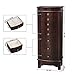 SONGMICS Jewelry Cabinet Armoire Cambered Front Storage Chest Stand Organizer Dark Walnut UJJC17K