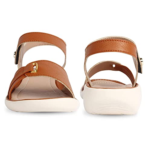 Image of MADANA Women's /Ladies /Female's /Girl Synthetic Leather Casual Daily /Office, College wear Stylish Fancy Flat sandals