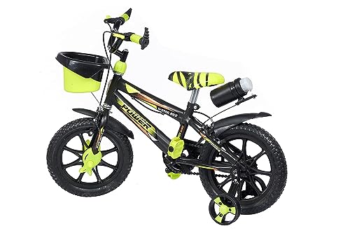 Image of NORMAN JR BMX Collection - Bike for Boys and Girls, Kids' Bicycle 14 Inch with Training Wheels for Ages 3-7 Years Old, Toddler Bike with 95% Assembled- Parrot Green