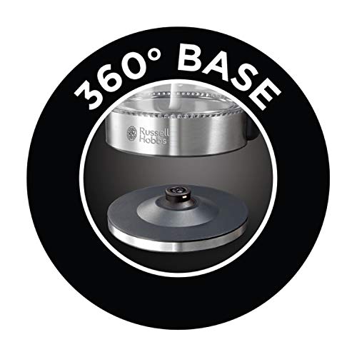 Russell Hobbs 2160010 Illuminating Glass Kettle, Black, 1.7 Litre