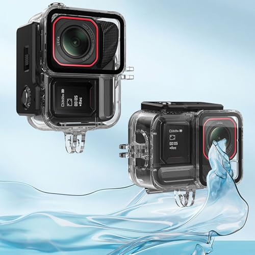 Honbobo Wasserdichtes Gehäuse für Insta360 Ace Pro 2, 45M Tauchgehäuse Nicht entfernen Mikrofon Abdeckung Unterwassergehäuse Horizontal-Vertikal Schutzgehäuse Zubehör für Insta360 Ace Pro 2