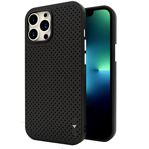 Image of Totem Graphene Case for iPhone 13 Pro Max Back Case Cover | 10ft Drop Protection | Heat Dissipation | Non Magsafe (TPU, Black)