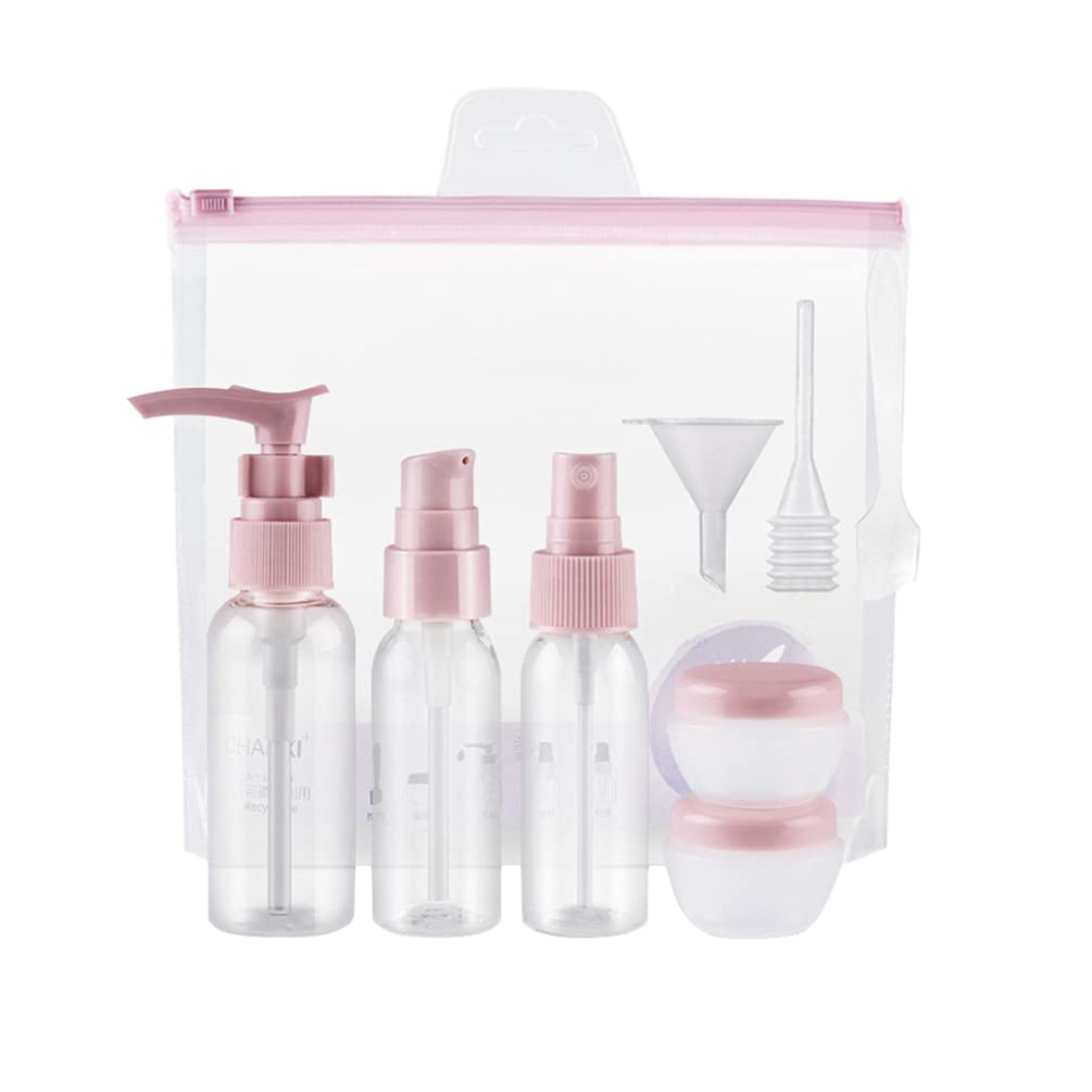 1 Set Cosmetics Water Storage Bottle Portable Travel Bottles Kit Travel Toiletries Containers for Lotion Shampoo Cream (Pink)