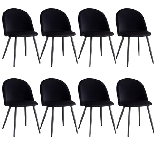Egoonm Juego Sillas De Comedor De Terciopelo, Cojines De Terciopelo Suave Asiento, Sillas De Cocina Para Comedor Y Sala De Estar 8 Sillas, Negro Egoonm Juego Sillas De Comedor De Terciopelo, Cojines De Terciopelo Suave Asiento, Sillas De Cocina Para Comedor Y Sala De Estar 8 Sillas, Negro
