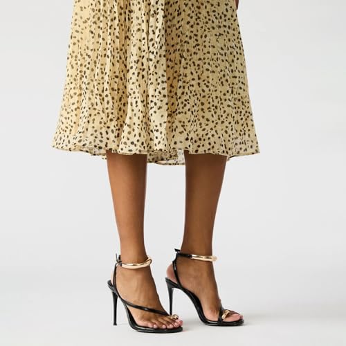 Yishaweiqi Metal Ankle Strap Heeled Sandals for Women Toe Ring Strappy Stiletto High Heels Square Toe Dress Sandals2