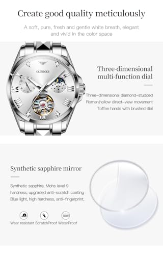 Image of OUPINKE Automatic Watch for Women Self-Winding Luxury Original Ladies Watch | Skeleton Mechanical Diamond Gold /Black /Sliver 24 Hours Gift Wrist Watches