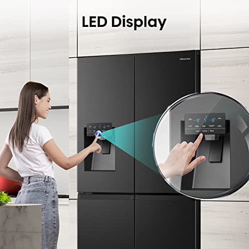 Hisense RQ760N4BFE Cross Door Kühl-Gefrierkombination /178,5 cm/Inverter Kompressor/Total NoFrost/Multi Air Flow/Wasserspender/Kühlteil 352 l/Gefrierteil 232 l/schwarz
